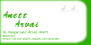 anett arvai business card