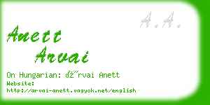 anett arvai business card